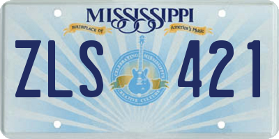 MS license plate ZLS421
