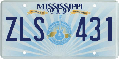 MS license plate ZLS431