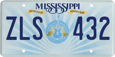 MS license plate ZLS432