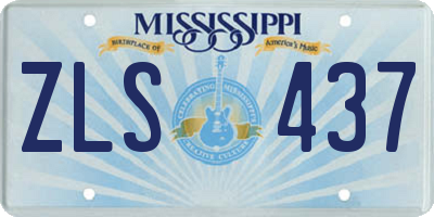 MS license plate ZLS437