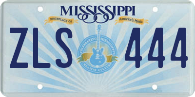 MS license plate ZLS444