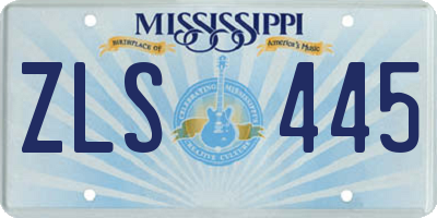 MS license plate ZLS445