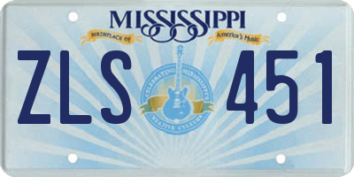MS license plate ZLS451
