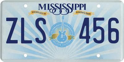 MS license plate ZLS456
