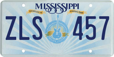 MS license plate ZLS457
