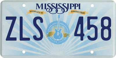 MS license plate ZLS458