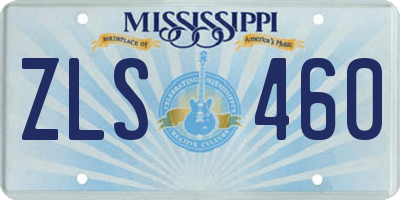 MS license plate ZLS460