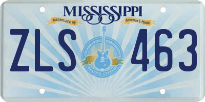 MS license plate ZLS463