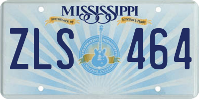 MS license plate ZLS464