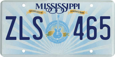 MS license plate ZLS465