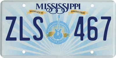 MS license plate ZLS467