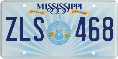 MS license plate ZLS468