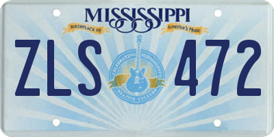 MS license plate ZLS472