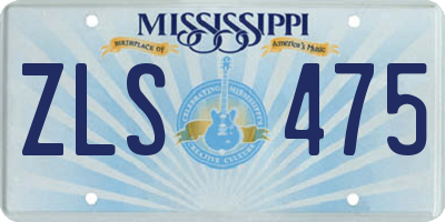 MS license plate ZLS475