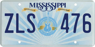 MS license plate ZLS476