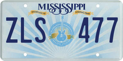 MS license plate ZLS477