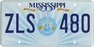 MS license plate ZLS480