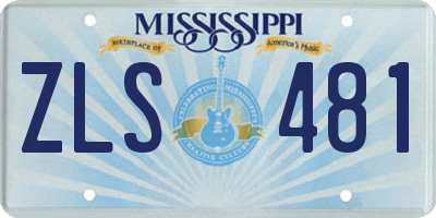 MS license plate ZLS481