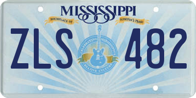 MS license plate ZLS482