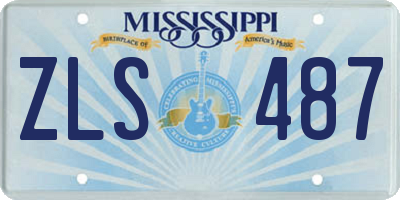 MS license plate ZLS487