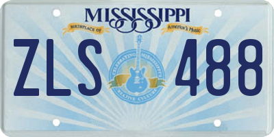 MS license plate ZLS488