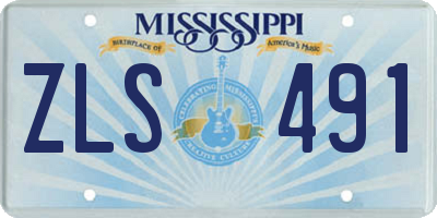 MS license plate ZLS491