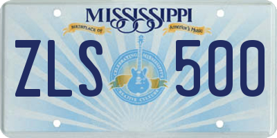 MS license plate ZLS500