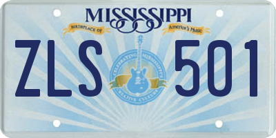MS license plate ZLS501