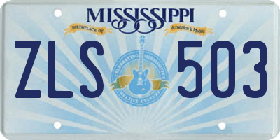 MS license plate ZLS503