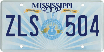 MS license plate ZLS504