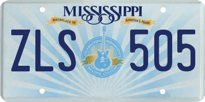 MS license plate ZLS505