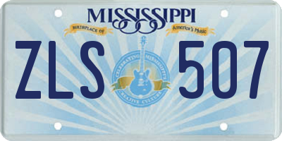 MS license plate ZLS507