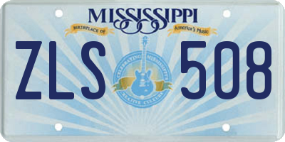 MS license plate ZLS508