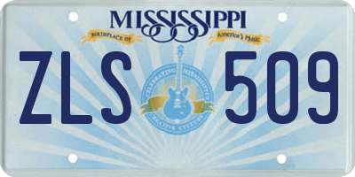 MS license plate ZLS509