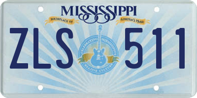 MS license plate ZLS511