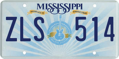 MS license plate ZLS514
