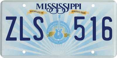 MS license plate ZLS516