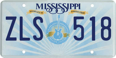 MS license plate ZLS518