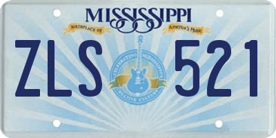 MS license plate ZLS521