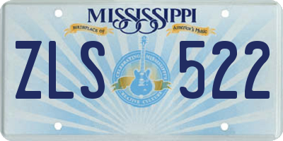 MS license plate ZLS522
