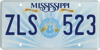 MS license plate ZLS523