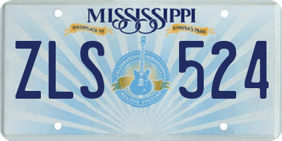 MS license plate ZLS524