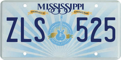 MS license plate ZLS525