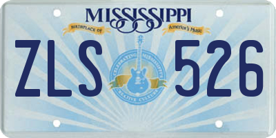 MS license plate ZLS526