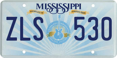 MS license plate ZLS530
