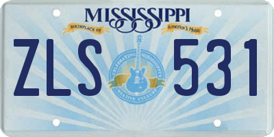 MS license plate ZLS531