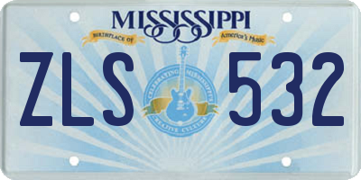 MS license plate ZLS532
