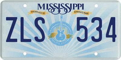 MS license plate ZLS534