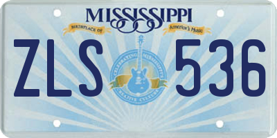 MS license plate ZLS536