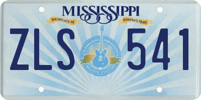MS license plate ZLS541
